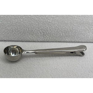 Ground Coffee Scoop Spoon w/ Bag Seal Clip Stainless Measuring Tool
